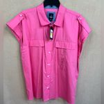 Nautica  Jeans Pink Short Cuffed Sleeve Button-Up Shirt Size M Newport Beach Photo 7