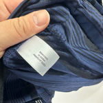 Lane Bryant Top 26/28 Blue Black Striped Sheer Dolman Oversized Ruched Plus Photo 4