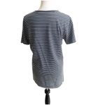 Club Monaco  Women’s Striped Tee One Pocket Size Small Navy White Crew Neck Photo 2