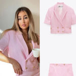 ZARA NWT  Bloggers Fav| PINK Cropped Blazer Photo 4
