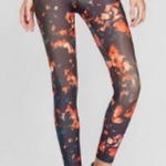 Joy Lab Black & Orange Floral Leggings (XS) Photo 0