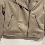 Philosophy Moto Biker Zip Faux Suede Jacket Beige Womens MED Edgy Urban Chic Photo 3