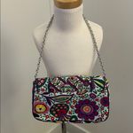 Vera Bradley Pink/Green Floral Quilted Fabric Shoulder Bag Green Photo 3