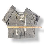 Derek Lam‎ 10 Crosby Gray Melange Cotton V Neck Lace Up Crop Sweater Size 6 Photo 2