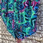 Vintage 80s 90s neon abstract geometric western cowgirl shirt MEDIUM Green Photo 5