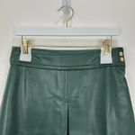 J.Crew NEW Center Pleat Mini Skirt Faux Leather Preppy Academia Green US 6 Photo 5