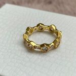Gold Hexagon Diamond Ring Photo 0