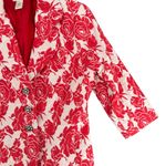 Vintage Harold’s 6 Red/White Floral Damask 3 Button Blazer Jacket 3/4 Sleeve 4 Pink Photo 1