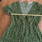 Montrez Romper Surplice Neck Slim Polka Dot Green & White No Tag Measures M Size M Photo 4