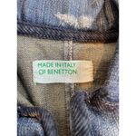 United Colors Of Benetton Y2K Denim Jacket Small Elbow Patches Steampunk Grunge Whimsigoth Rockabilly Photo 4