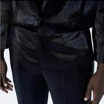 ZARA  Shimmer Satin Effect Blazer Jacker Black Size S NWT Photo 9