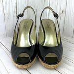 Franco Sarto patent leather wedge heel sandals - size 8.5 Photo 2