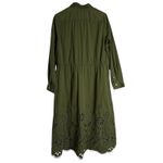 Polo Ralph Lauren Jessica Day Green Cotton Eyelet Drawstring Midi Shirt Dress 14 Photo 9