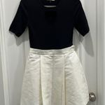 Halston Heritage Crew Neck Cream & Black Mini Dress Sz 2 Photo 1