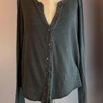 Truly Madly Deeply Urban Outfitters  dark gray long sleeve button front top Photo 0