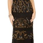 Adrianna Papell Black Beaded Sheath Cocktail Dress Prom Photo 0
