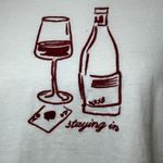 Abercrombie & Fitch NWT  XL White Graphic T-Shirt Wine‎ Glass XOXO Staying In Photo 1