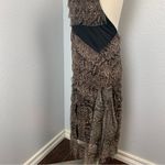 Celo Brown Flowy Raw Edge Snakeskin Print Ribbon Strip Dress M Size M Photo 10