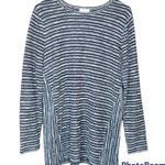 J. Jill Woman’s Grey & Black Casual Knit Long Sleeve Shirt Size Medium Gray Photo 0