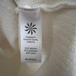 Athleta  On the Town Cream with Black Trim Ribbed Knit Sweater Tunic Top Size M Photo 8