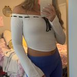 Garage Off The Shoulder Long Sleeve Crop Top Photo 3