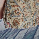 Ralph Lauren VINTAGE LAUREN  TAN PAISLEY PRINTED LINEN BLEND ANKLE PANTS 16 Photo 7