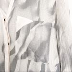 Helmut Lang  Mars Print White Grey V Neck Top Photo 4