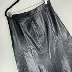 Northside Vintage Black Leather A-Line Skirt Sz 13 Flare Hem Photo 2