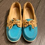 Sperry  Boat shoes. Size 7.5. Aqua and tan. Photo 2