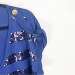 Baby Phat Blue Wool Blend Sequin Deep V-Neck Short Sleeves Sweater Dress Size 2X Photo 9
