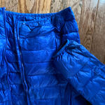 Vibrant Blue Hooded Puffer Jacket Photo 1