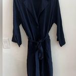 Gap Women’s Linen-Cotton Belted Longline Topper Jacket Navy Size PM Photo 4