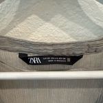 ZARA  Metallic Crinkle Oversized Button Down Blouse – Size XS Photo 2