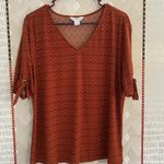 Liz Claiborne Orange Relaxed Blouse Photo 0