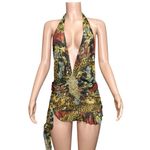 Jaded London  Mini Cindy Plunge Neck Mini Dress, Dark Romantic Cheetah, 2 (US) Photo 7