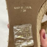 Jack Rogers Gold 4” ESPADRILLE Wedge Sandals with Metallic Sheen Wo size 7.5 EUC Photo 2