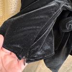 ZARA  Deep Black Velvet Wrap Front Tie Back Long Sleeve Bouse Medium Photo 5