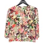 St. John Embellished Metallic Floral Jacquard Knit Cardigan 8 Evening Dressy Photo 2