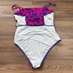 Cupshe Square Neck Ruched One-Piece Swimsuit Womens Size Large Pink Floral FLAW Photo 6