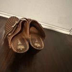 Juicy Couture  braided leather clogs, Size 8.5 brown, wood, heels, vintage y2k Photo 14