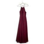 Jenny Yoo Collection Helena Tulle Bridesmaid Dress Burgundy Red Size 10 Halter Photo 1