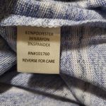 Crochet Blue Striped Long Sleeve Shirt Side Tie Medium Photo 5