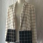 Worthington Plaid Blazer | Black & Cream | Size L | Classic Elegance. Size L Photo 7