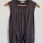 Brunello Cucinelli  Cashmere Silk Midi Wrap Dress Size Medium Brown Sleeveless Photo 2