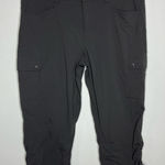 Eddie Bauer Travex cargo capri pants charcoal gray womens size 12 hiking outdoor Photo 0