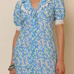 RIXO Anya Pastel Floral Dress Blue Size XS Photo 0