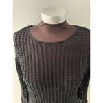 Zesica Open Knit Sweater Size S Black Crochet Cover Up Beach Witchy Goth Rave Photo 1