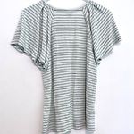 Ann Taylor NEW NWT  Stripe Flutter Sleeve Tee White Aqua Blue Short Sleeve Knit S Photo 10