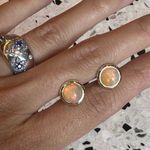 Brand New Natural Opal 9K Solid Yellow Gold Sphere Bezel Settings Earrings/Studs Photo 5