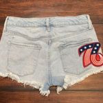 Mossimo Denim Mossimo Target Women's Jean Shorts Distressed Denim High Rise Patches Photo 2